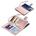 Galaxy S8 Wallet Cas, Samsung Galaxy S8 Case, BENTOBEN PU Leather Flip Folio Case Cover with Card Slots Pockets Wrist Strap Magnet Closure Cute Case Cover for Samsung Galaxy S8, Rose Gold