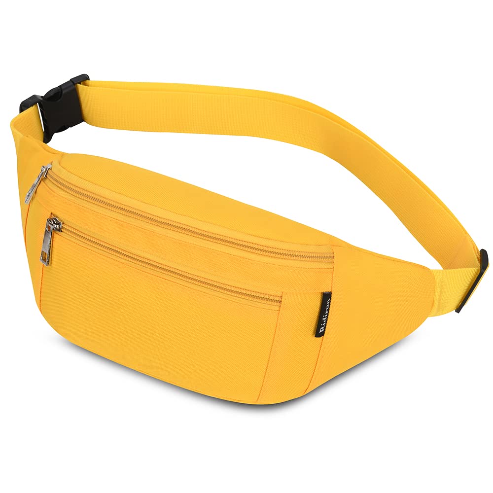 Bumbags Waist Fanny Packs for Men Women Fashion Bum Bag with Adjustable Belt for Sport Running Hiking Jogging Travel Cycling Walking Dog Boys Ladies (Yellow)