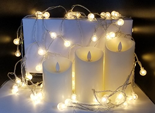 image for Flameless Flicker Candle,QBA LED Pillar Candle (D 3