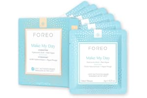 FOREO Make My Day UFO Activated Facial Mask for Dry Dehydrated Skin, 7 pack, Moisturizing & Anti-pollution, Hyaluronic Acid & Red Algae, Clean Formula, Cruelty-free, Compatible with all UFO devices