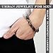 Urban Jewelry Classy Men's Solid Heavy Wheat Tungsten Carbide Bracelet - 3 Sided Links (9 inch,Black)