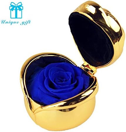 Handmade Preserved Flower Rose, Never Withered Roses, Upscale Immortal Flowers,Gifts For Women,Her,Girls,Sister, Mother's Day,Valentine's Day, Anniversary, Birthday,Wedding Blue Rose(Blue&golden)