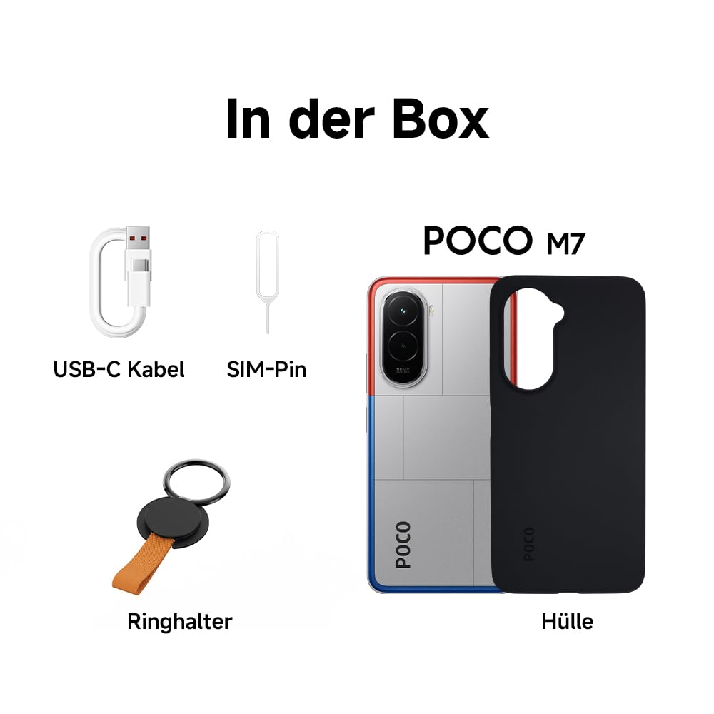 XIAOMI Poco M7, Smartphone 6+128GB, 6,9" FHD+ 144Hz Display, Snapdragon 685, 50MP AI-Zweifach-Kamera, 7000mAh, Schwarz 5