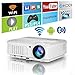 Wireless Bluetooth Projector Android WiFi 4400lm HD LED LCD Smart Video Proyector Support 1080P Airplay HDMI USB RCA VGA AV for Home Theater TV Outdoor Movie Smartphone DVD Game Consoles Laptops