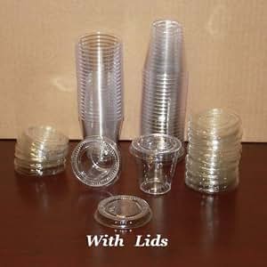 small plastic glasses with lids