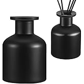 NOLITOY 2PCS Empty Reed Diffuser Bottle, Round Bottles Vase Fragrance Accessories for DIY Replacement Reed Diffuser Sets Craft Projects Wedding Party