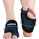 Comfpack Foot Ice Packs Toe Wrap for Bunion, Plantar Fasciitis, Hallux Valgus, Gout, Swelling & Injuries, Big Toe Brace for Arthritis, Hot Cold Compress Therapy Gel Ice Pack for Feet Recovery, 2 Packs