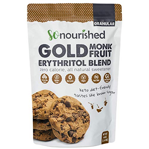 GOLD - Brown Sugar Alternative (2.5 lb / 40 oz) Substitute 1:1 Sugar Replacement - Monk Fruit Erythritol Sweetener for Low Carb Dieters and Diabetics - No Calorie Sweetener, Non-GMO - Thumbnail 7