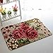 Beautiful Rose Flower Area Rug Soft Bathroom Rugs Bath Mat Non Slip Door Mat Kitchen Rug Welcome Mat (18.50 x 30.31 Inch)