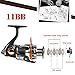 Sougayilang Spinning Fishing Reels with Left/right Interchangeable Collapsible Wood Handle Powerful Metal Body 5.2:1/5.1:1 Gear Ratio Smooth 11BB For Inshore Boat Rock Freshwater Saltwater Fishing