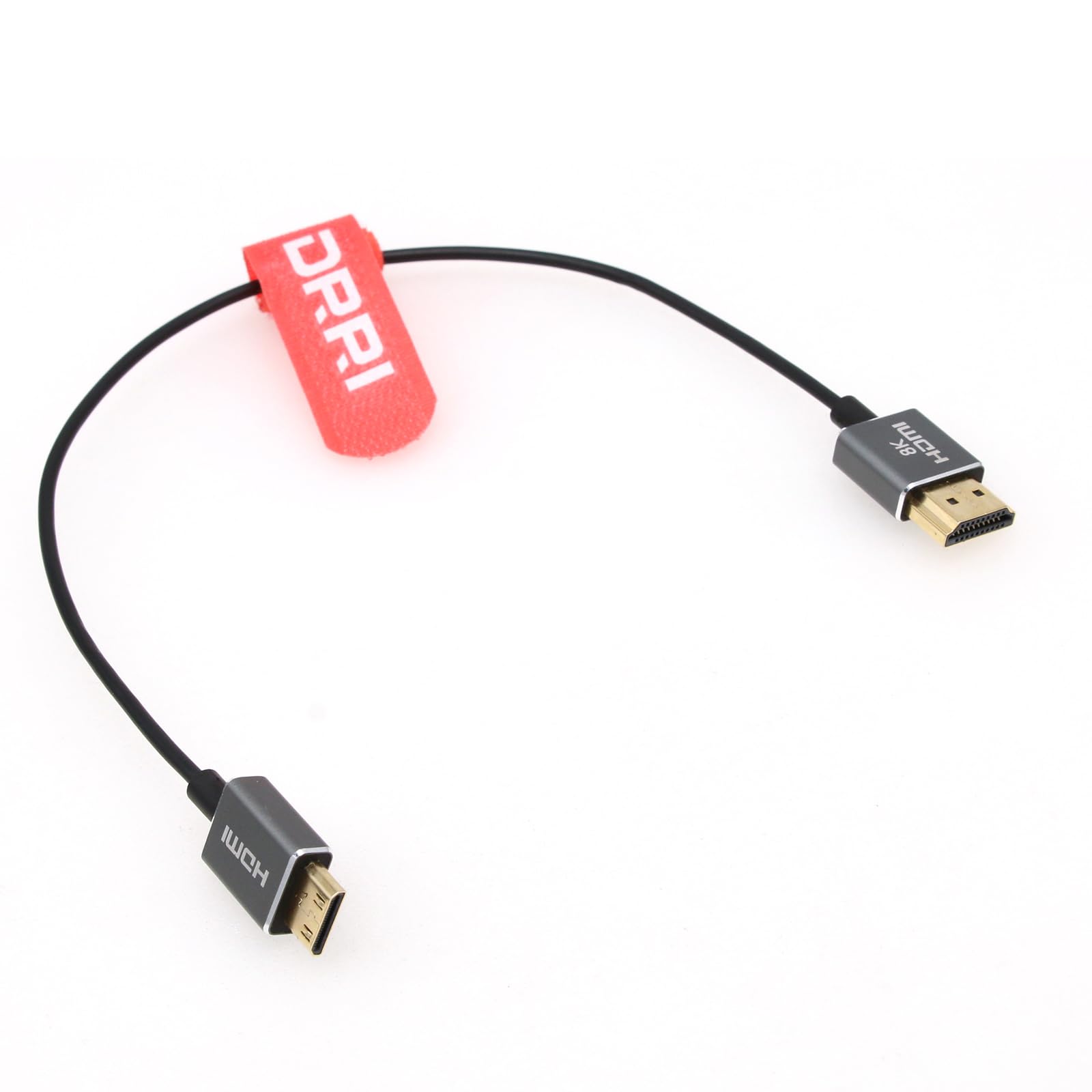 DRRI High-Speed 8K@60Hz 4K@120Hz Mini HDMI to Full HDMI 2.1 Thin Cable for Sony F55 A7S3 A74 Nikon Z5 Z6 Z7 BMPCC4k to Atomos Ninja Monitor