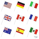 50 Countries International Flag Country Stick Flag