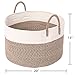 INDRESSME Cotton Rope Basket Extra Large Woven Basket for Blankets Toy Basket Baby Laundry Basket with Big Handles Rope Hamper Storage Bin for Organizer Toy Pillow Living Room, 21 D x 14 H Inches