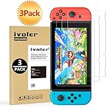 [3 Pack] Screen Protector Tempered Glass for Nintendo Switch, iVoler Transparent HD Clear Anti-Scratch Screen Protector Compatible Nintendo Switch