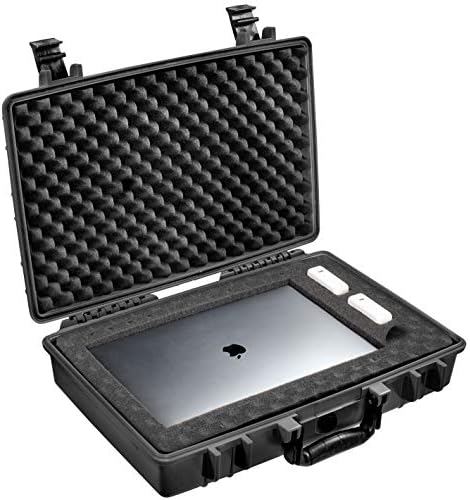 Medium 20 inch Protective, Camera, Tools, Equipment Laptop Hard Case Waterproof w/ 3 Foam Layers (Black)