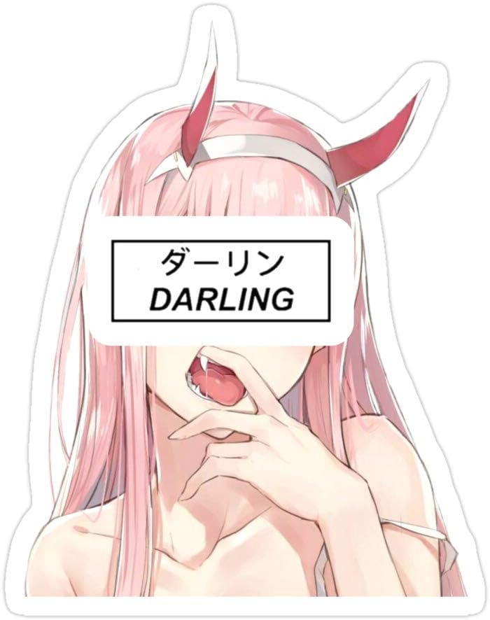 VFreeM (3 PCs/Pack) Zero Two 3x4 Inch Die-Cut Stickers Decals for Laptop Window Car Bumper Helmet Water Bottle