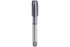 HARFINGTON 7/16"-24 UNS Thread Tap 6542 Cobalt High-Speed Steel TiCN Coated Plug Tap Right Hand Flat Head 4 Straight Flutes S