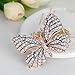 Fashion Multicolor Rhinestone Butterfly Brooch Pin Big Faux Pearl Enamel Brooch Pin Wedding Bridal Gift (Golden)