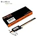 GlowGeek Electronic Digital Caliper Inch/Metric/Fractions Conversion 0-6 Inch/150 mm Stainless Steel Body Orange/Black Extra Large LCD Screen Auto Off Featured Measuring Tool