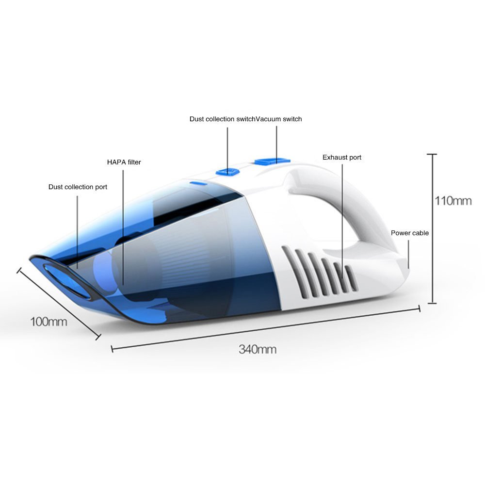 Wivarra Aspirateur à Main Aspirateur Sans Fil Rechargeable Batterie 2500mAh 120W Charge Rapide avec une Puissante Aspiration Nettoyage Humide et Sec pour Maison Voiture