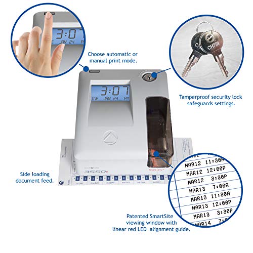 Pyramid 3550ss SmartSite Time Clock and Document Stamp - Made in USA
