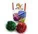 Tuff Kitty Puff Jumbo Sparkle Ball, Tinsel Balls for Cats - 2 Inches, Assorted Colors - Ideal Cat Exercise Toy