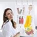 Yihoon Mesh Shower Caddy Curtains Organizer - Hanging Bathroom Shower Curtain Rod/Liner Hooks Accessories with 6 Pockets Save Space in Small Bathroom Tub 4 Rings