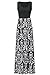 Zattcas Womens Summer Contrast Sleeveless Tank Top Floral Print Maxi Dress Black White Small