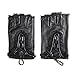 MATSU Women's Nappa Soft Suede Long Fleece Lined Winter Leather Gloves Luxury Handsewn Fingerless Cover with Lace M9223