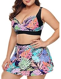 Bikini de dos piezas para dama con falda de baño M-3X