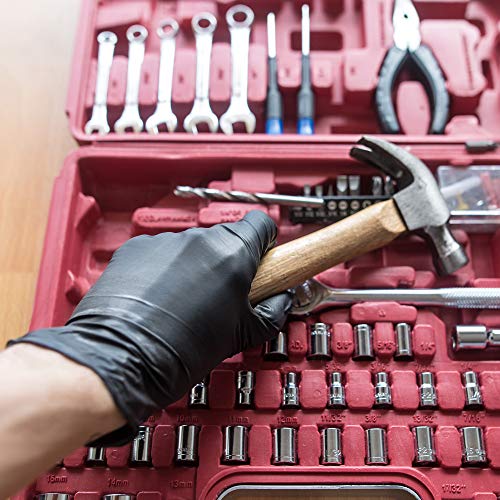 image for GLOVEWORKS Industrial Black Nitrile Gloves - 5 mil, Latex Free, Powder