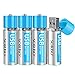 AA Batteries - USB Rechargeable Double A Lithium Batteries - Li-ion Battery Cell - 1.5V / 1700mAH (4-Pack) - Not NI-MH/NI-CD/Alkaline Batteries - ECO-Friendly and Recyclable - No Memory Effect