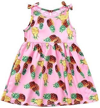 Children Infant Baby Girls Dress Pineapple Print Bowknot Princess Casual Clothes by GorNorriss