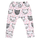 CANIS Baby Boys Girls Cartoon Print Harem PP Leggings Pants (110(3-4T), Pink cat)