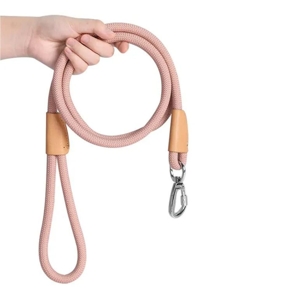 Smug Dog Luna Nylon Rope Peachy Pink Dog Lead | Strong dog leads for large & Medium dogs | Adjustable Length| Heavy Duty Rope, Slip Leads, Rotating Safety Buckle