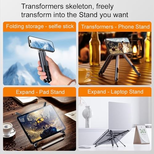 Multi-Purpose Portable Magnetic Stand, Suitable for Smartphones, Pad，Laptop， AluminumAlloy Material,Suitable fortraveling, Official Working and Leisure, and Home Entertainment (Gunmetal Gray)
