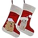 WEWILL 20'' Cute Dog Embroidered Christmas Stockings Xmas Holiday Pet Theme Gift for Puppies