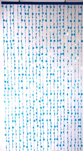 Shopwildthings Beaded Curtain Bubbles Blue Iridescent Acrylic