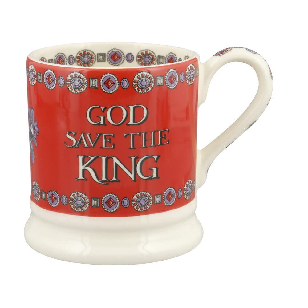 Emma Bridgewater Coronation Mug. God Save the King 1/2 Mug., Red