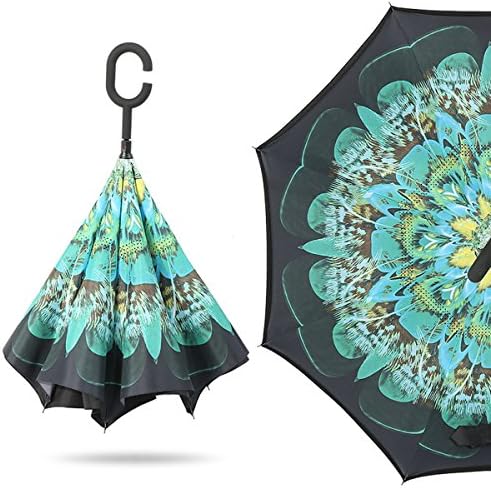 LAMAX 2018 Newest Inverted Umbrella, The Best Reverse Windproof Umbrella Inside Out Umbrella with C-shaped Hands Free Handle For Women and Men