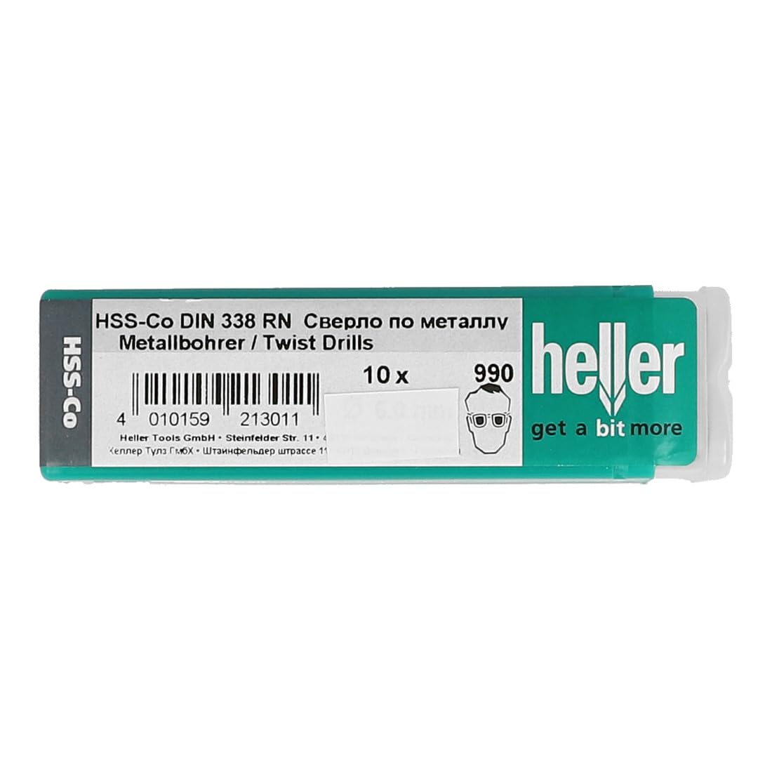 Heller Tools 21291 HSS-Co Cobalt Stainless Steel Drill Bits 338 RN, 10 pcs. Ø 5 x 52/86 mm