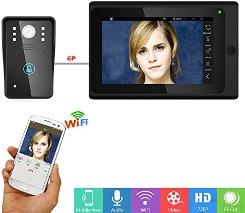 MAOTEWANG 7" LCD Wired / Wireless Wifi IP Video Door Phone Doorbell Intercom Entry System with 1000TVL Wired Camera Night Vision,Support Remote APP unlocking,Recording,Snapshot