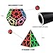 Speed Cube Set, Magic Cube Bundle of 2x2x2 3x3x3 Megaminx Skewb Pyramid Carbon Fiber Sticker Smooth Smart Cube Puzzle Toy