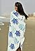 Bonita Beach Collection Round 'Roundie' Beach Towel Thick Terry Cotton with Fringe Tassels - Various Designs & Colors (The Maui (Blue Pineapple))