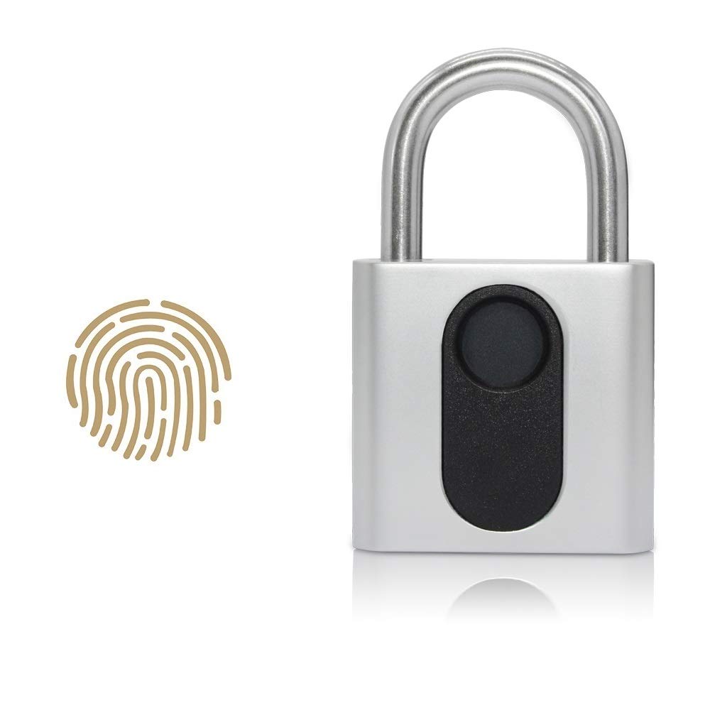 USB Rechargeable Smart Fingerprint Lock Keyless Biometric IP65 Waterproof Anti-Theft Security Padlock Door Luggage Case Lock