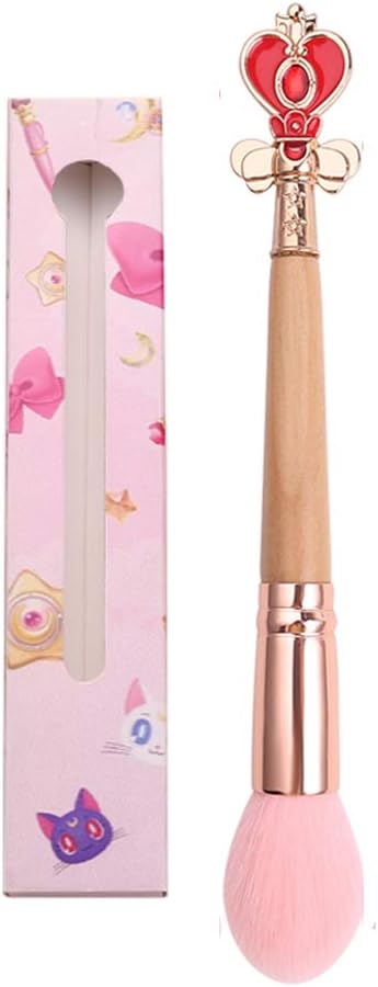Bamboo Handle Makeup Brush Tool Sailor Moon/Cardcaptor Sakura Makeup Brushes Metal Brush Head Pink Soft Hair Pinceaux Maquillage (Heart)