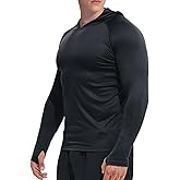 GKVK Men's Rash Guard Hoodie Shirts SPF UPF 50+ UV Sun Protection Long Sleeve Swim Shirt Lightweight Quick Dry Athletic