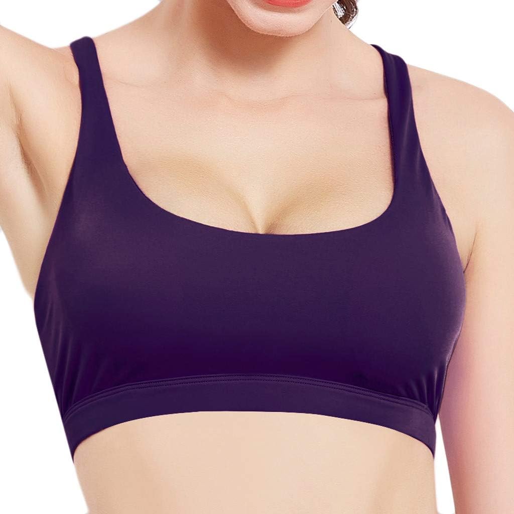 Easong Women Sports Bra Cross Ring-Free Sports Underwear Yoga Fitness Shock-Proof Tops Sports Bra in Floral Lace Push Up for Yoga Fitness Exercise Running Bras Plus Size Vest Crop Bra Bras