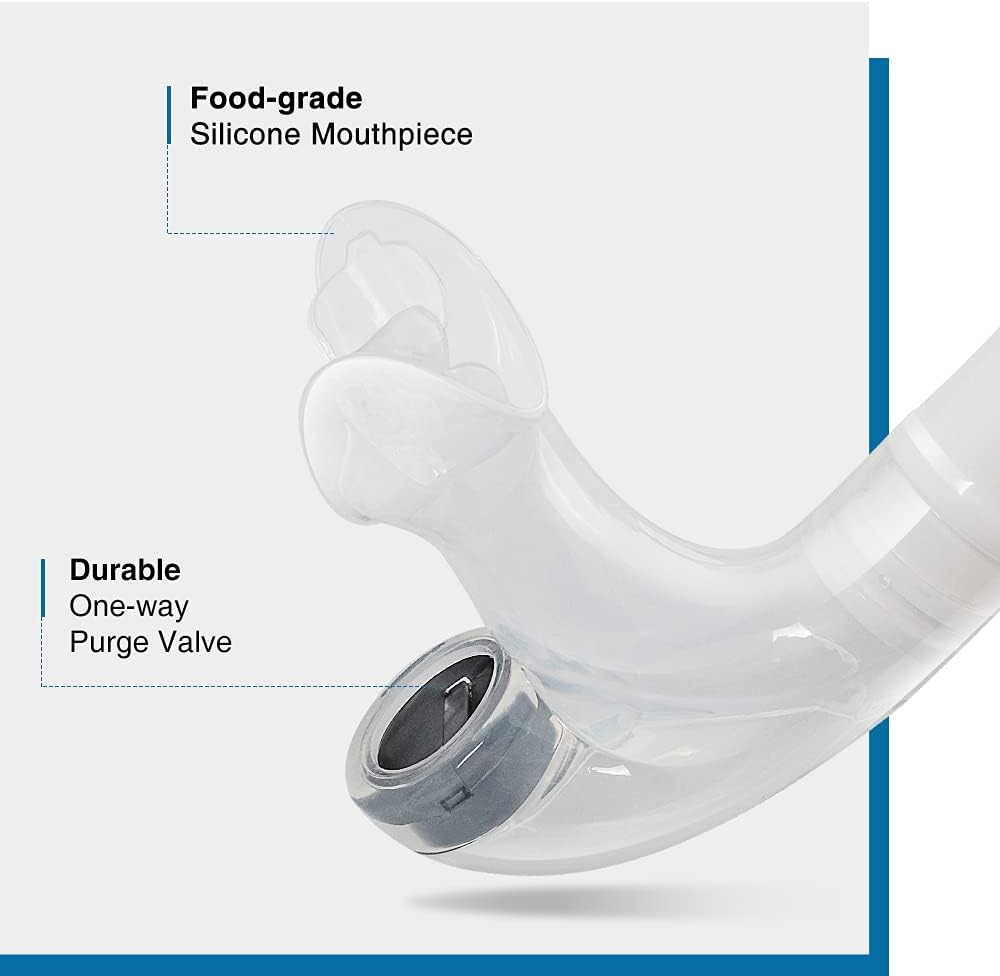 ZIONOR T1 Snorkel Lap Swimming Swimmer Training Diving Snorkeling Comfortable Mouthpiece One-Way Purge Valve for Pool Open Water - White : Sports & Outdoors