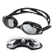 Smartdoo Black Swim Goggles With Anti Fog UV Protection No Leaking Shatterproof for Adult Men Women Youth Kids Children + Goggles Case, Silicone Ear Plugs and Interchangeable Nose Bridge
